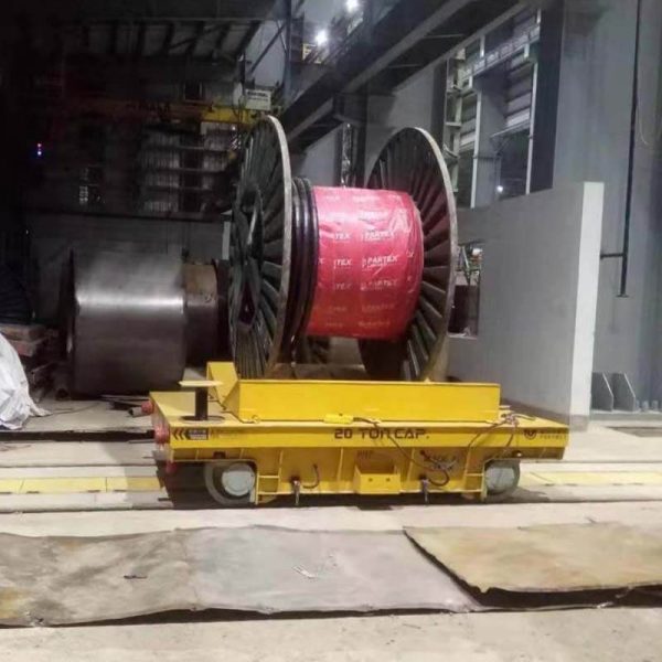 Trolley line rail transfer cart for Bangladesh pipe processing plant
